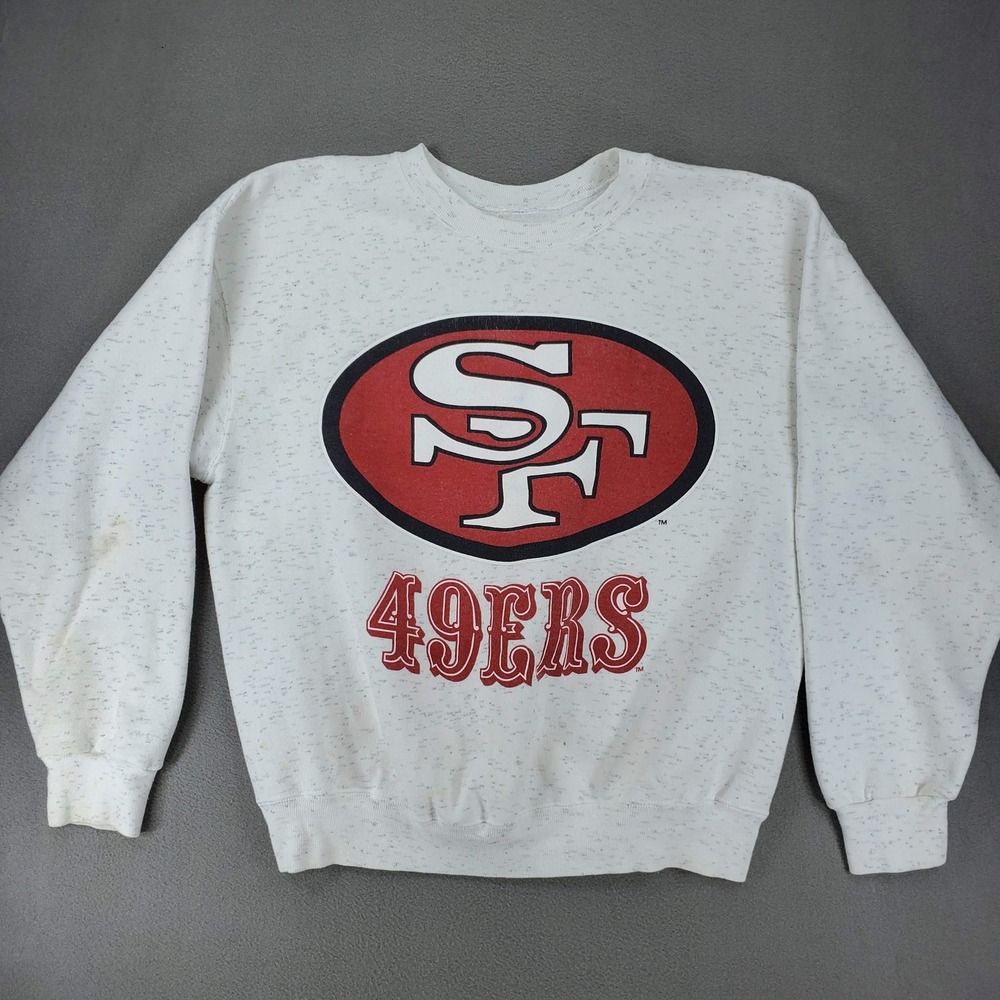 Vintage Sweatshirt Mens L White San Francisco 49ers NFL Graphic Pullover 90s